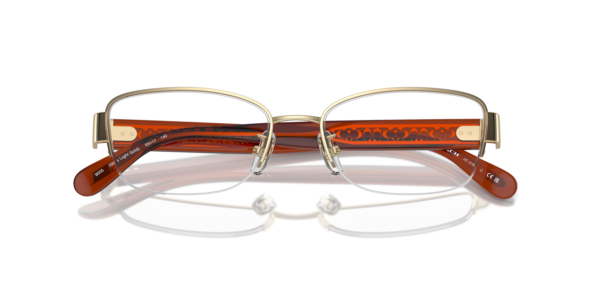 Coach HC5168 Rectangle Eyeglasses - Shiny Light Gold