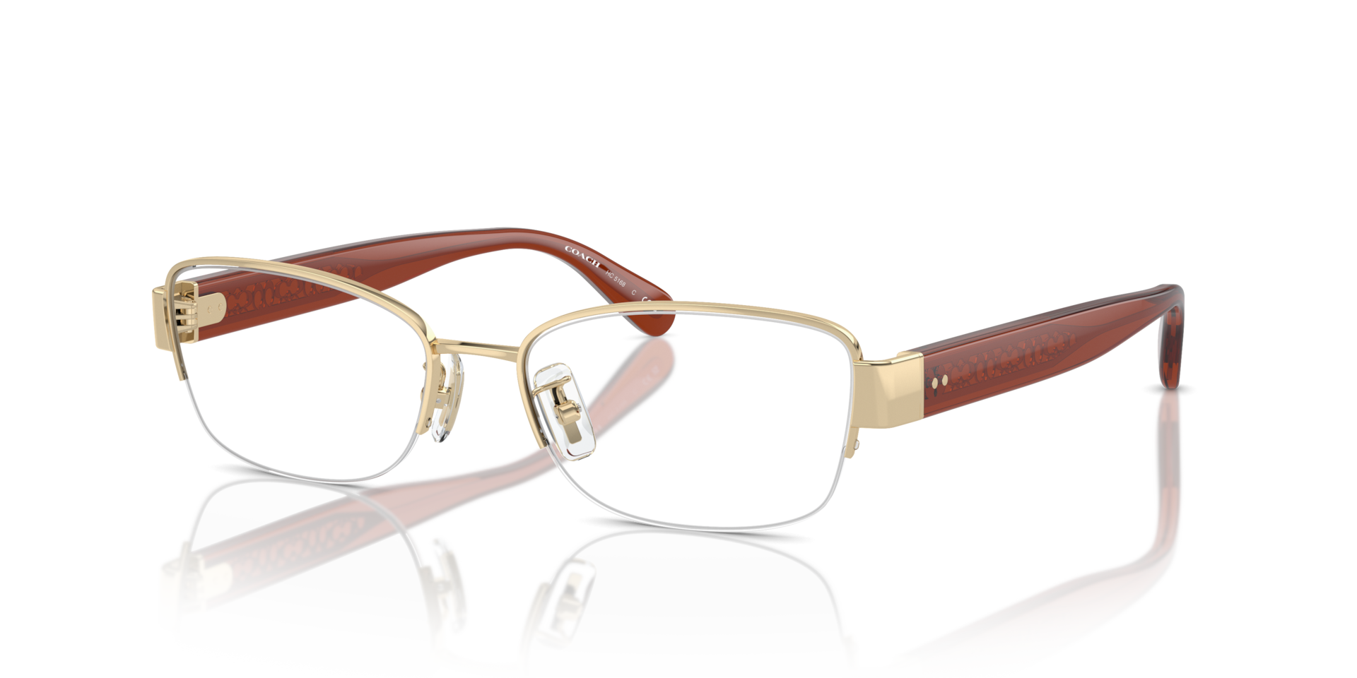 Coach HC5168 Rectangle Eyeglasses - Shiny Rose Gold