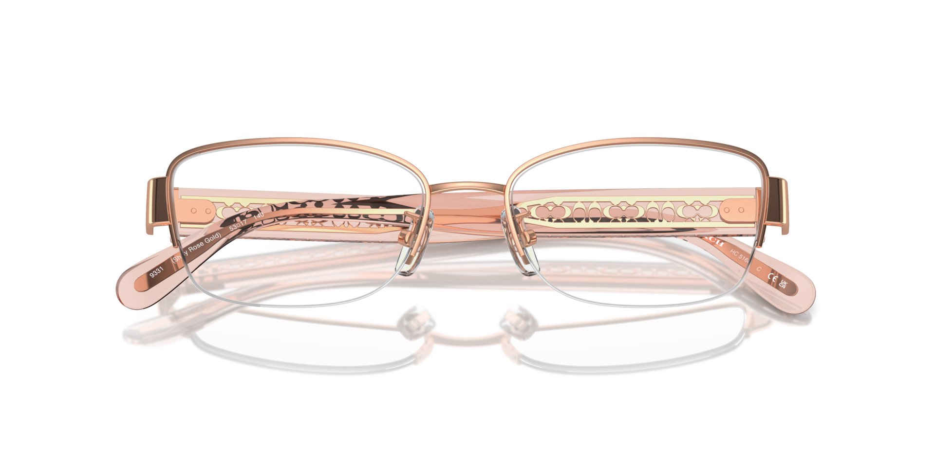 Coach HC5168 Rectangle Eyeglasses - Shiny Rose Gold
