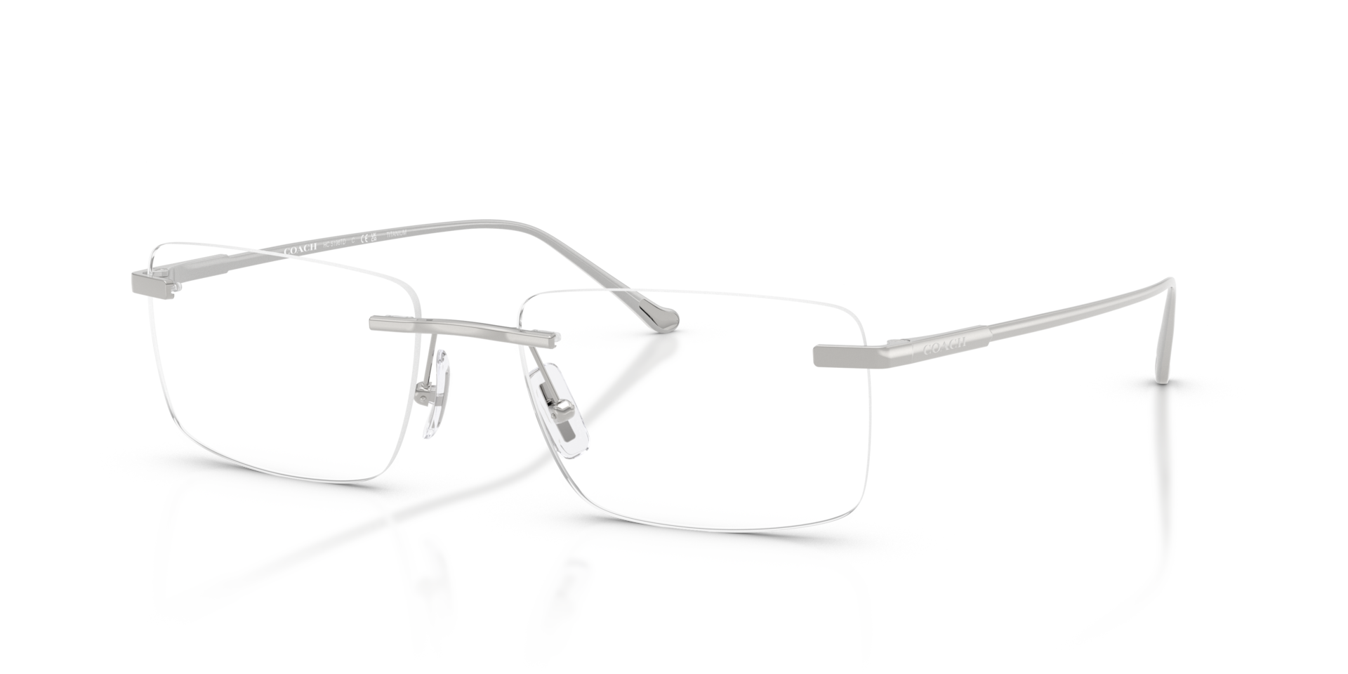 Coach HC5196TD Rectangle Eyeglasses - Shiny Silver