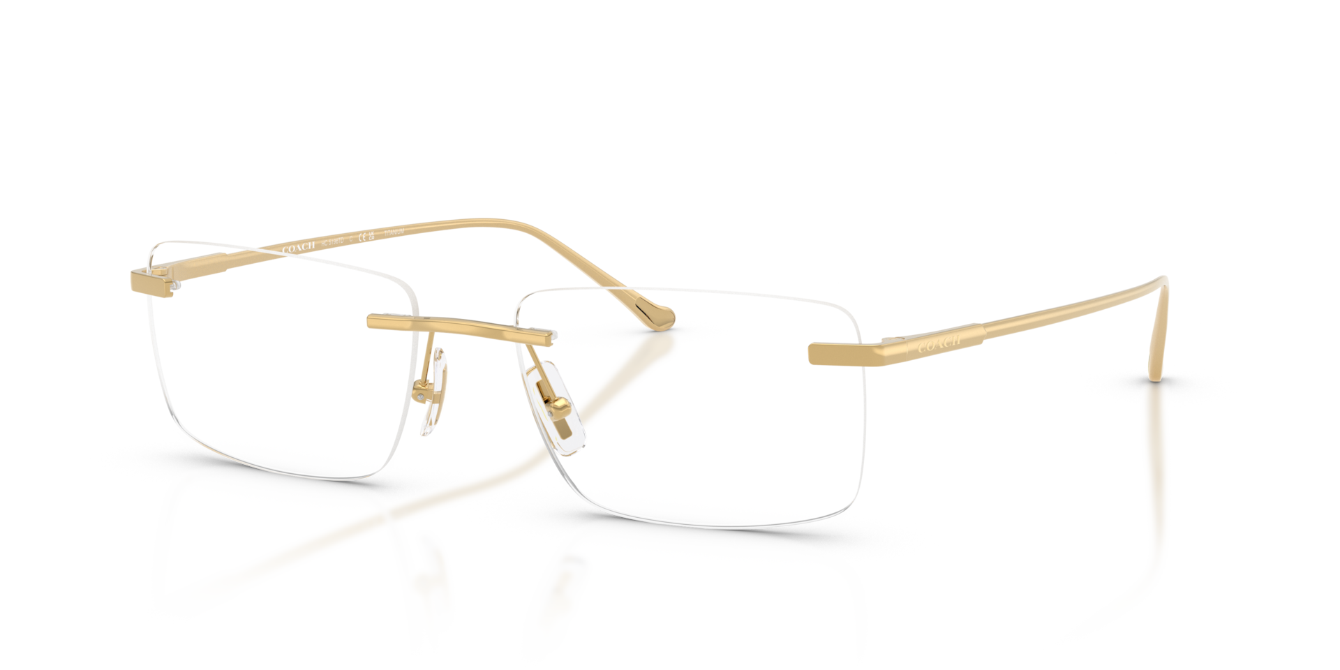 Coach HC5196TD Rectangle Eyeglasses - Shiny Gold