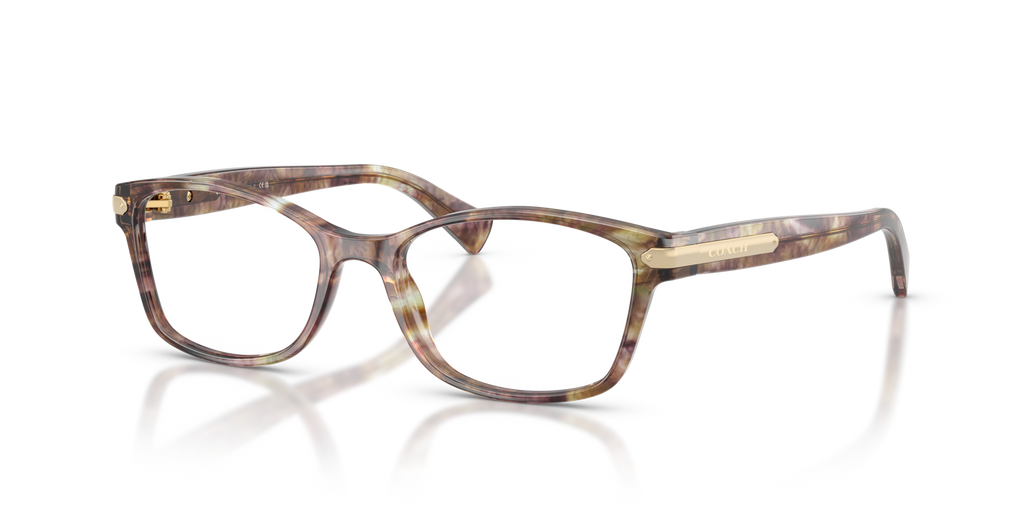Coach HC6065 Rectangle Eyeglasses - Light Brown Confetti Tortoise