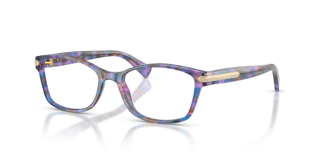 Coach HC6065 Rectangle Eyeglasses - Purple Confetti Tortoise