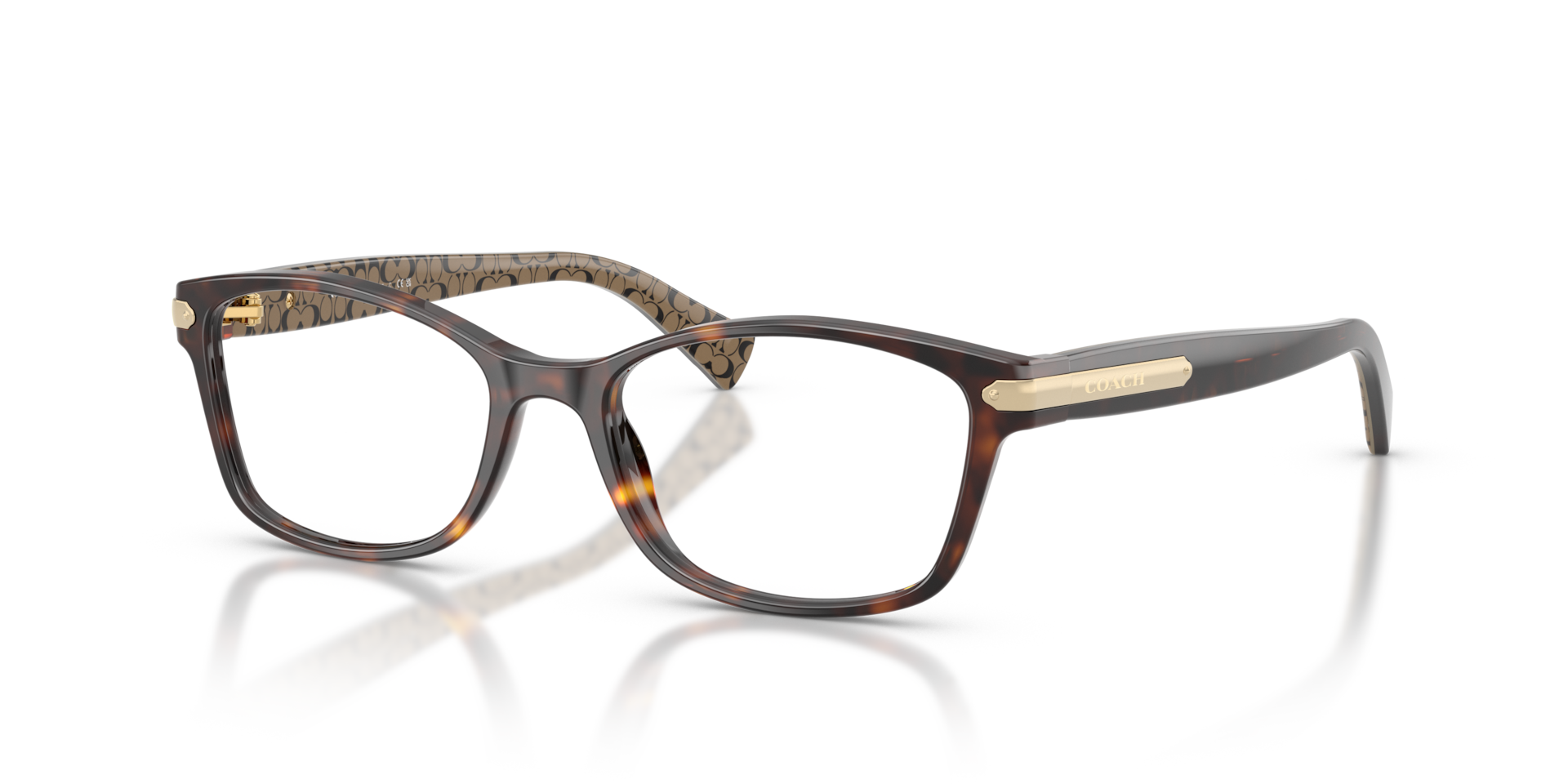 Coach HC6065 Rectangle Eyeglasses - Dark Tortoise