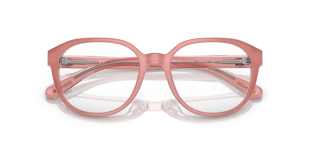Coach HC6209U Round Eyeglasses - Milky Pink Transparent Pink