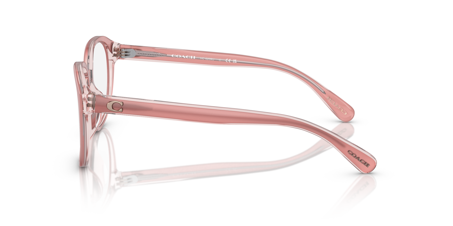 Coach HC6209U Round Eyeglasses - Milky Pink Transparent Pink
