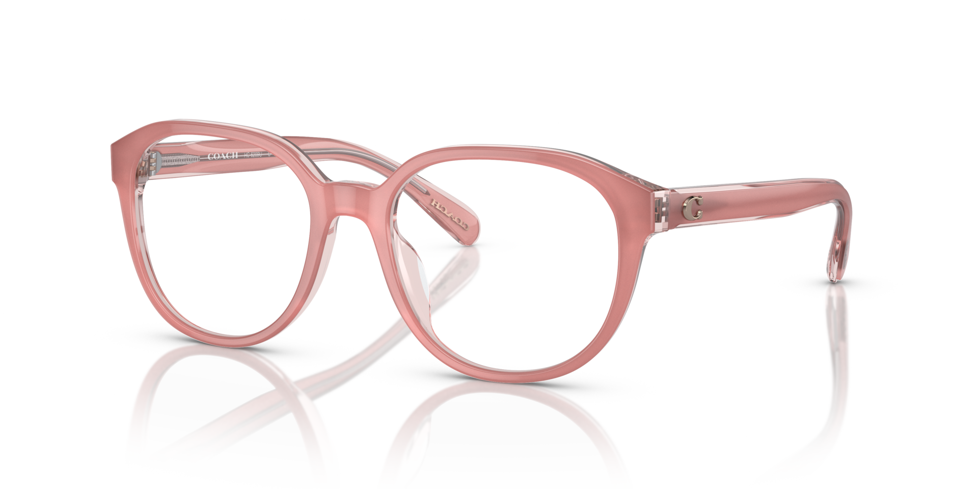 Coach HC6209U Round Eyeglasses - Milky Pink Transparent Pink