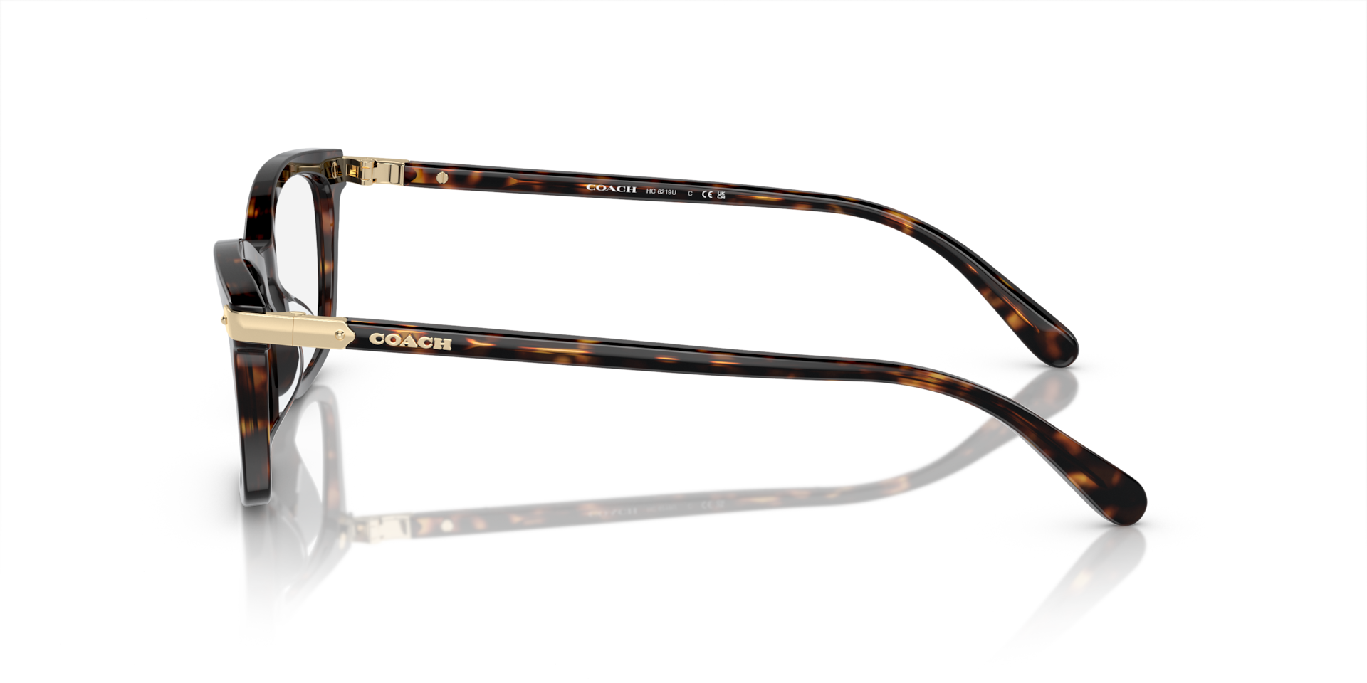 Coach HC6219U Rectangle Eyeglasses - Rose Pearl Tortoise
