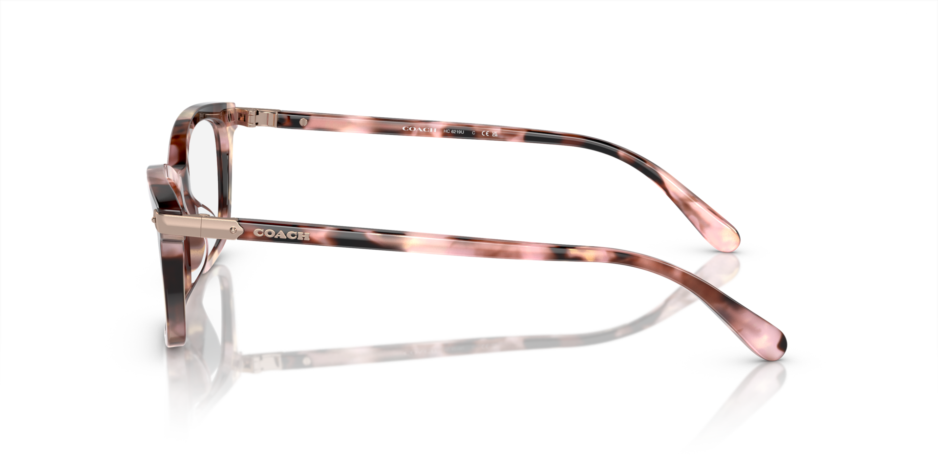 Coach HC6219U Rectangle Eyeglasses - Rose Pearl Tortoise