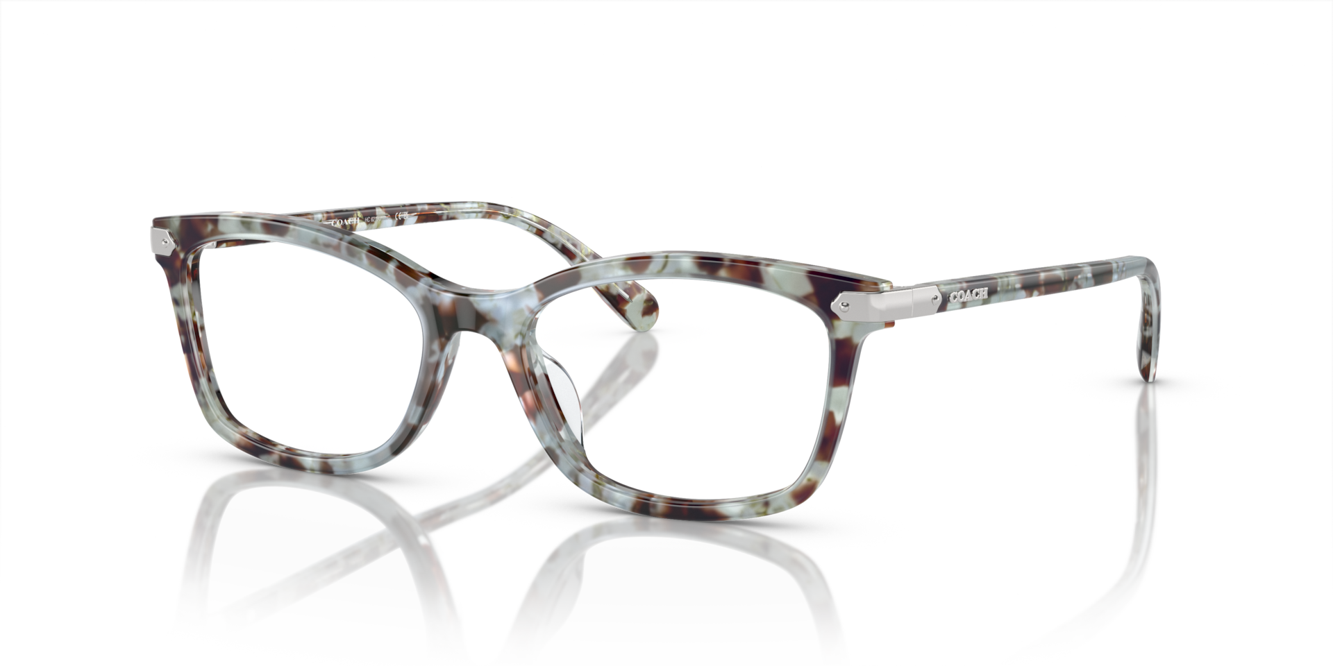 Coach HC6219U Rectangle Eyeglasses - Rose Pearl Tortoise