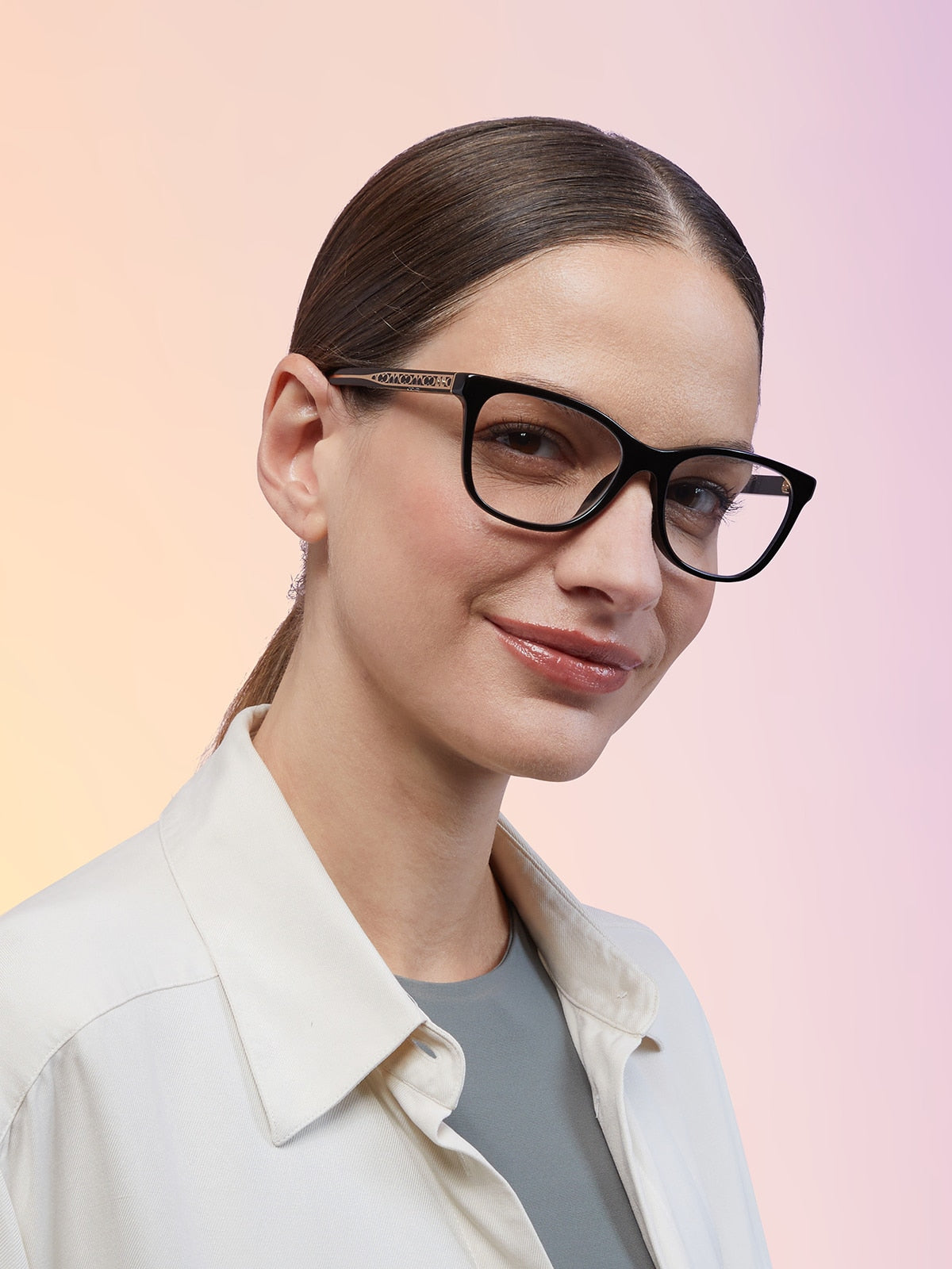 Coach HC6235U Square Eyeglasses - Transparent Amethyst