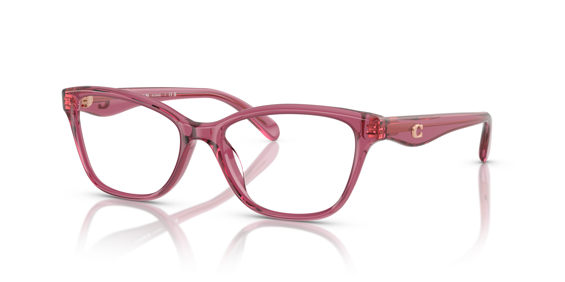 Coach HC6243U Pillow Eyeglasses - Transparent Burgundy