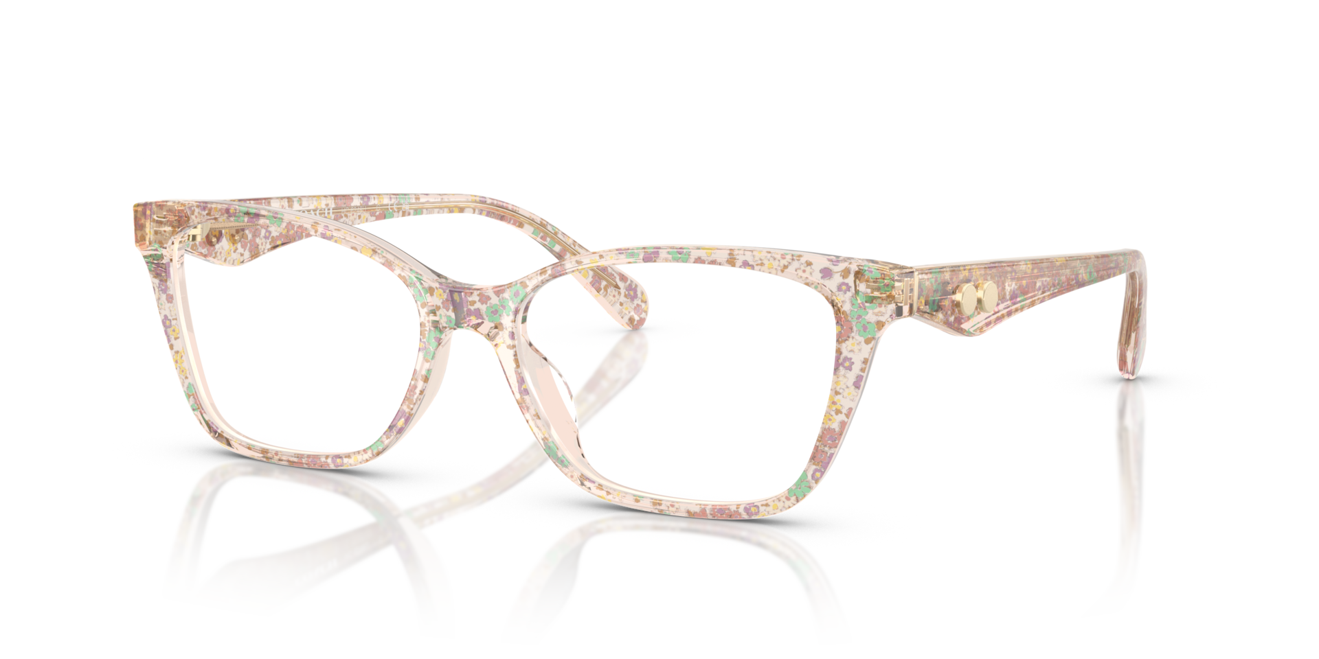 Coach HC6248U Cat Eye Eyeglasses - Milky Violet Floral Field