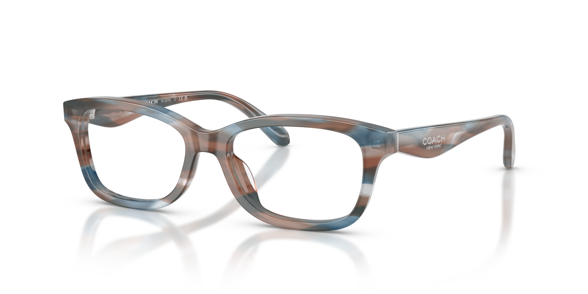 Coach HC6275U Rectangle Eyeglasses - Striated Maple Blueberry
