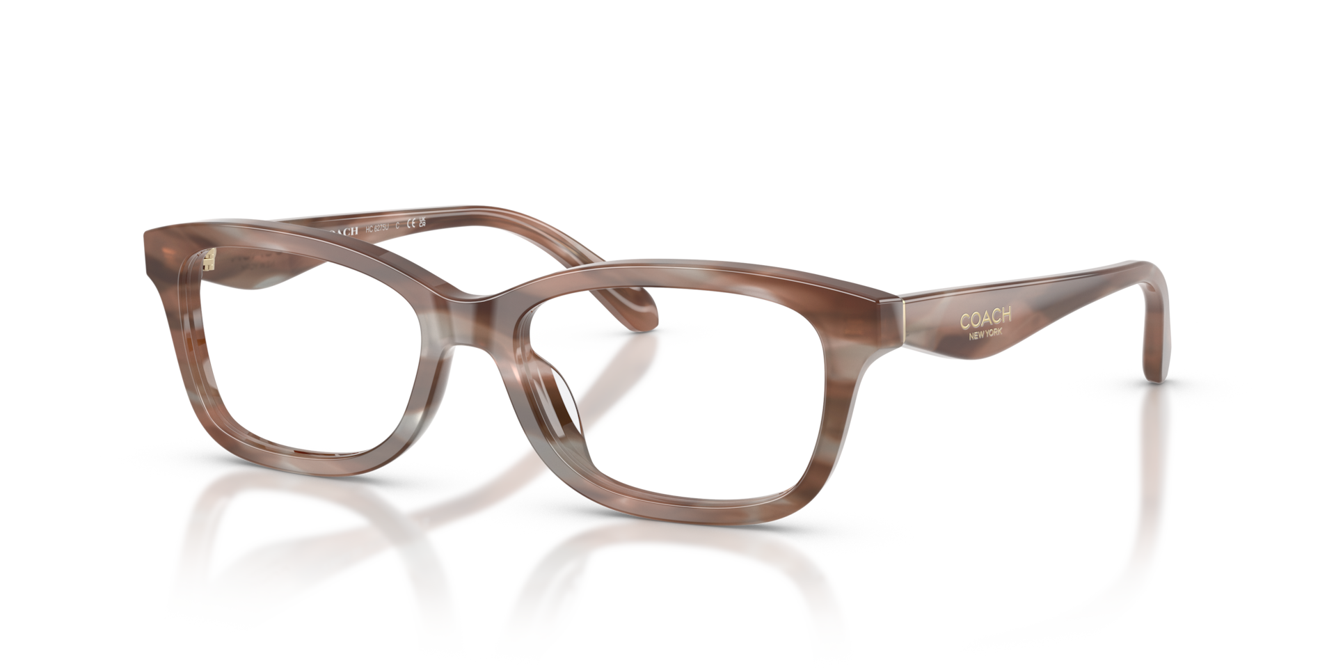 Coach HC6275U Rectangle Eyeglasses - Striated Maple Blueberry
