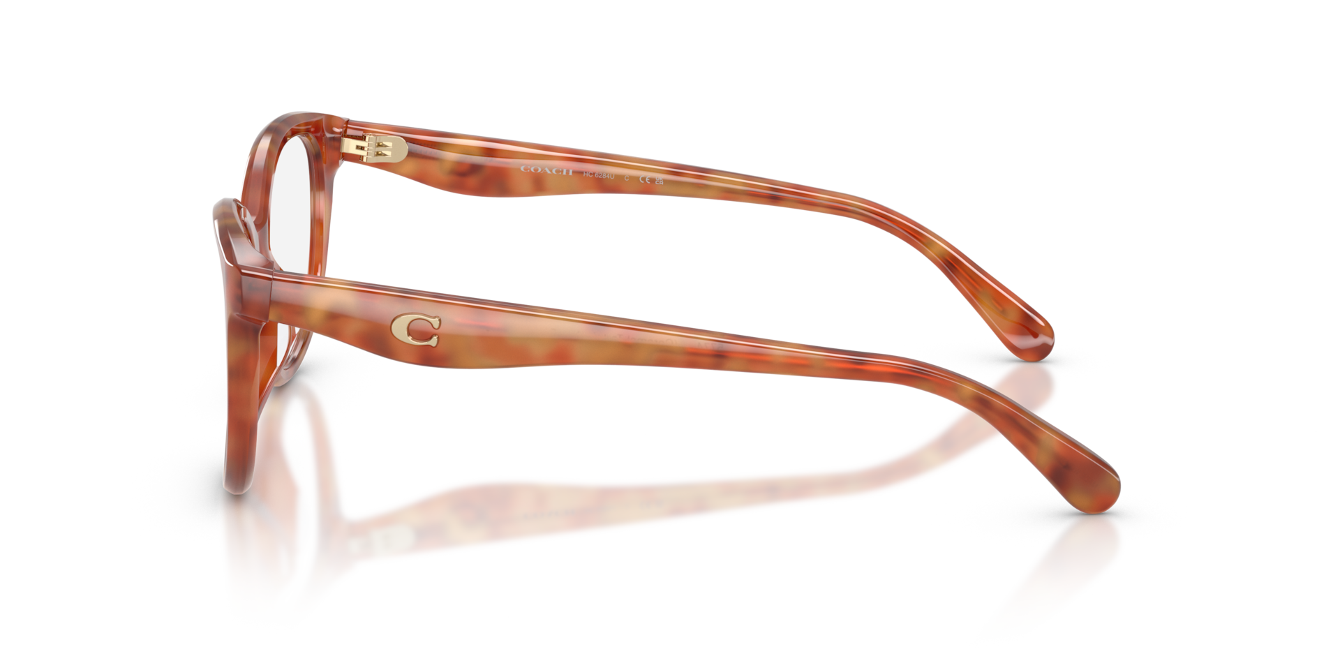 Coach HC6284U Round Eyeglasses - Caramel Tortoise