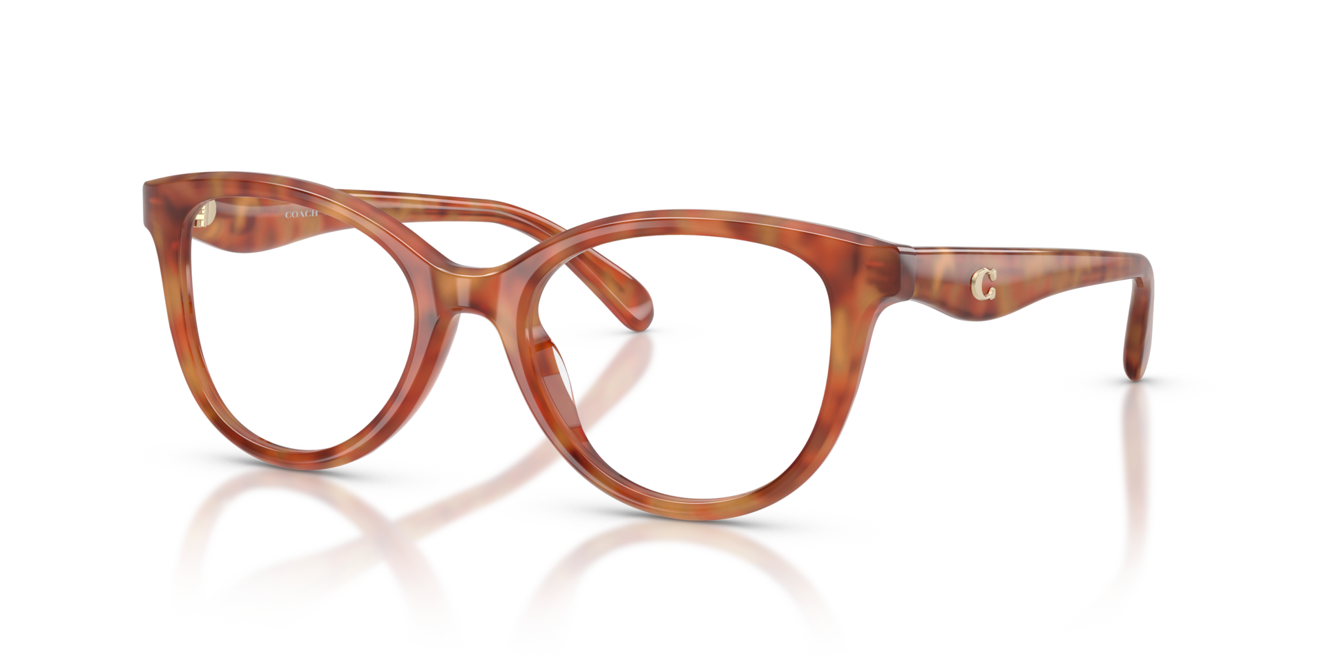 Coach HC6284U Round Eyeglasses - Caramel Tortoise