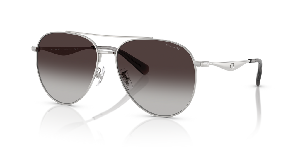 Coach HC7169 CW193 Pilot Sunglasses - Shiny Silver