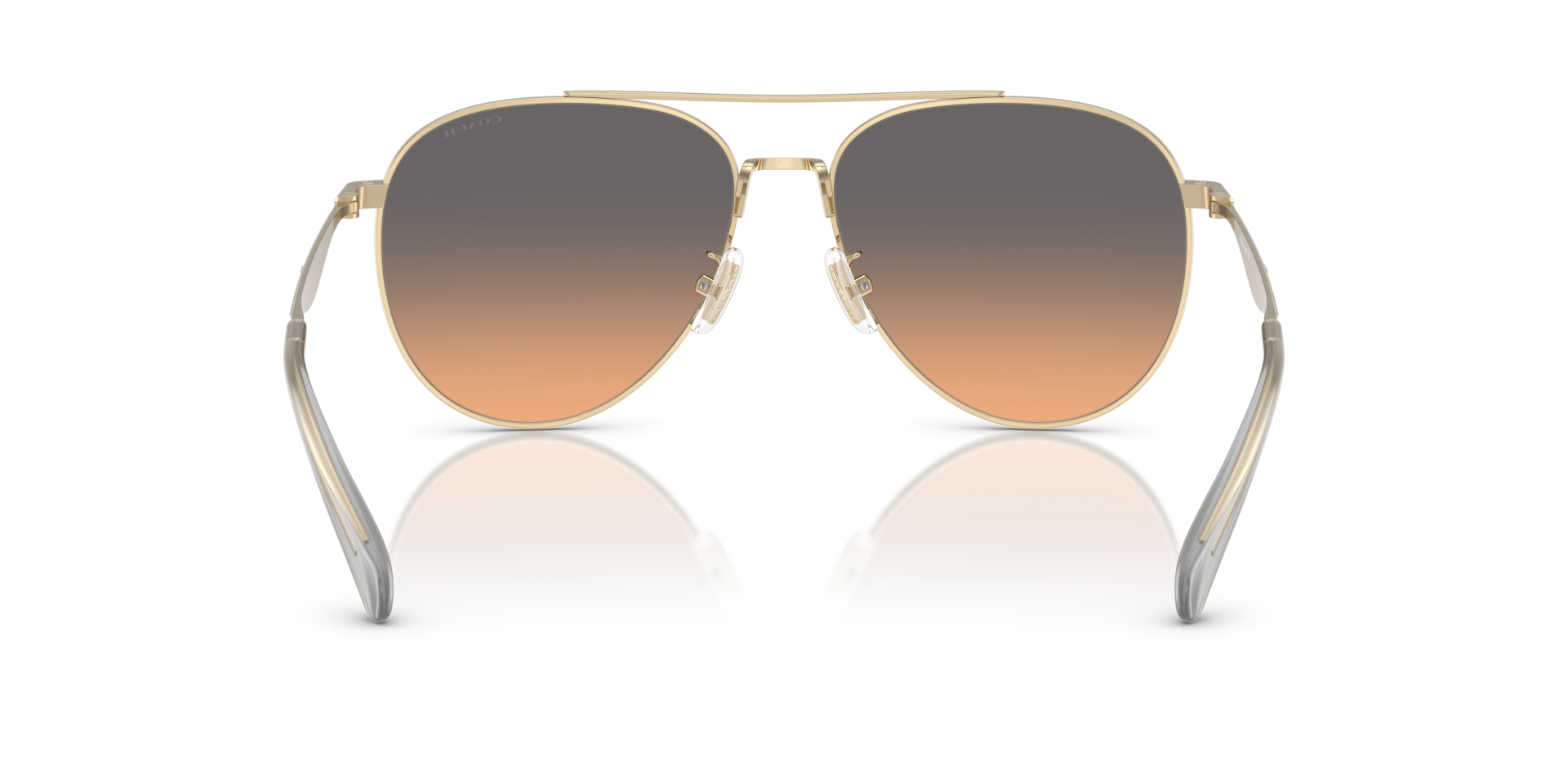 Coach HC7169 CW193 Pilot Sunglasses - Shiny Light Gold