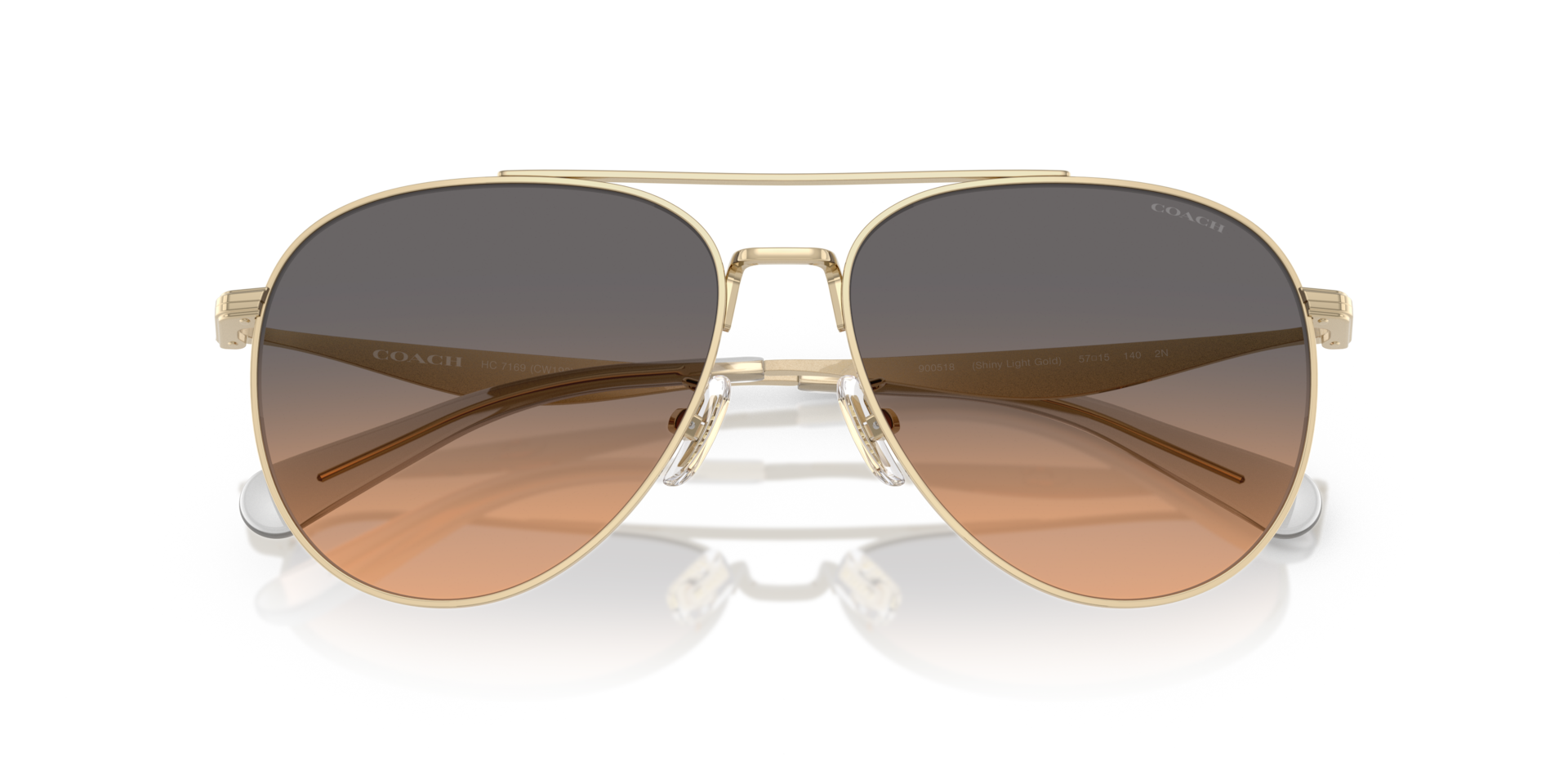 Coach HC7169 CW193 Pilot Sunglasses - Shiny Light Gold