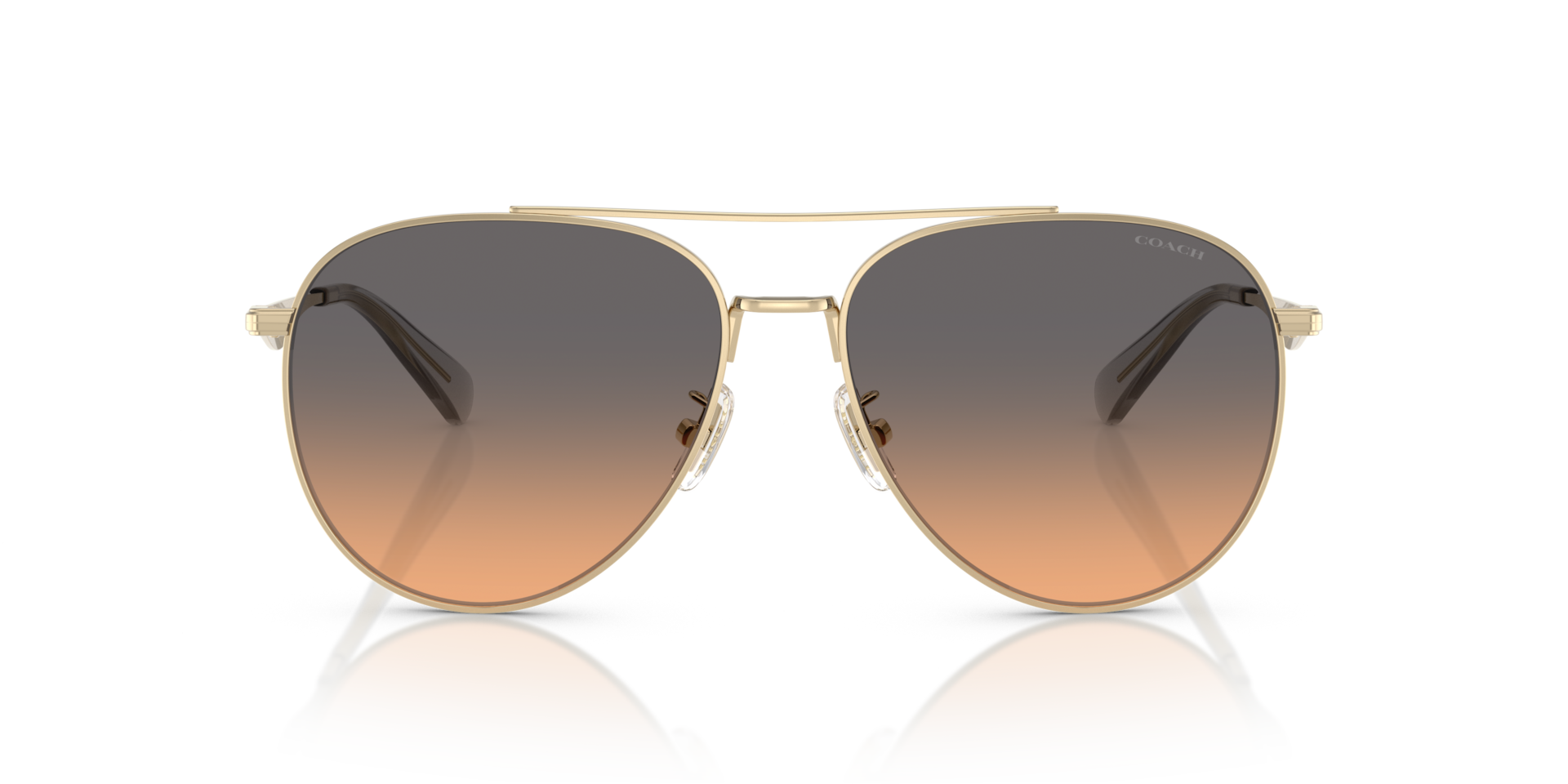 Coach HC7169 CW193 Pilot Sunglasses - Shiny Light Gold