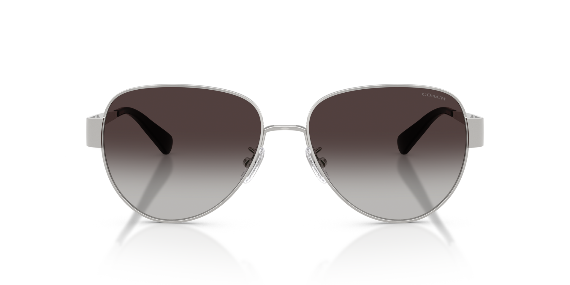 Coach HC7186 CDP37 Pilot Sunglasses - Shiny Silver