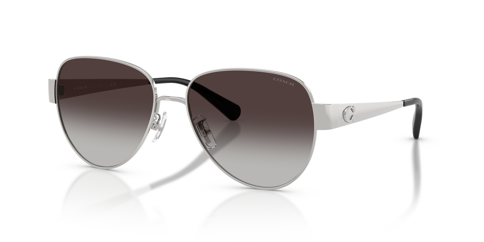 Coach HC7186 CDP37 Pilot Sunglasses - Shiny Light Gold