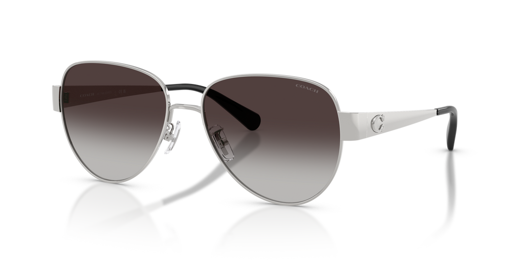 Coach HC7186 CDP37 Pilot Sunglasses - Shiny Silver