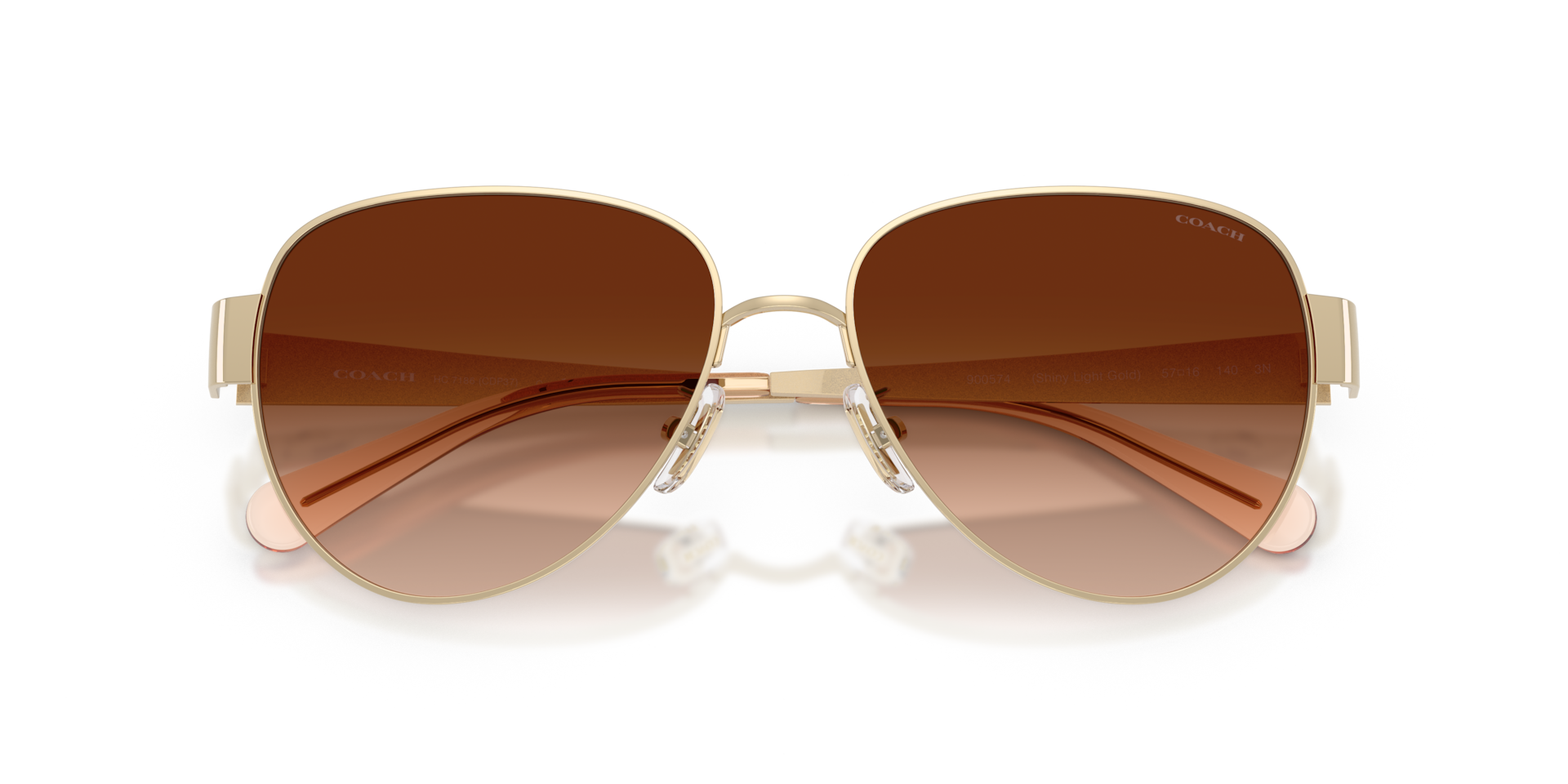 Coach HC7186 CDP37 Pilot Sunglasses - Shiny Silver