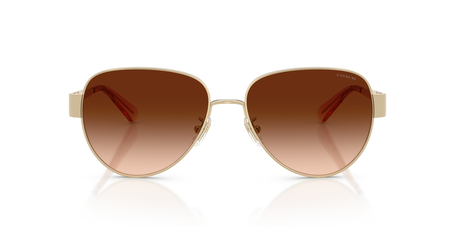 Coach HC7186 CDP37 Pilot Sunglasses - Shiny Silver