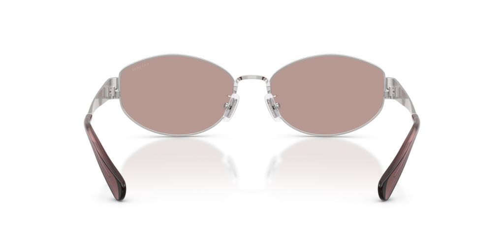Coach HC7192D CDP44 Geometric Sunglasses - Shiny Silver