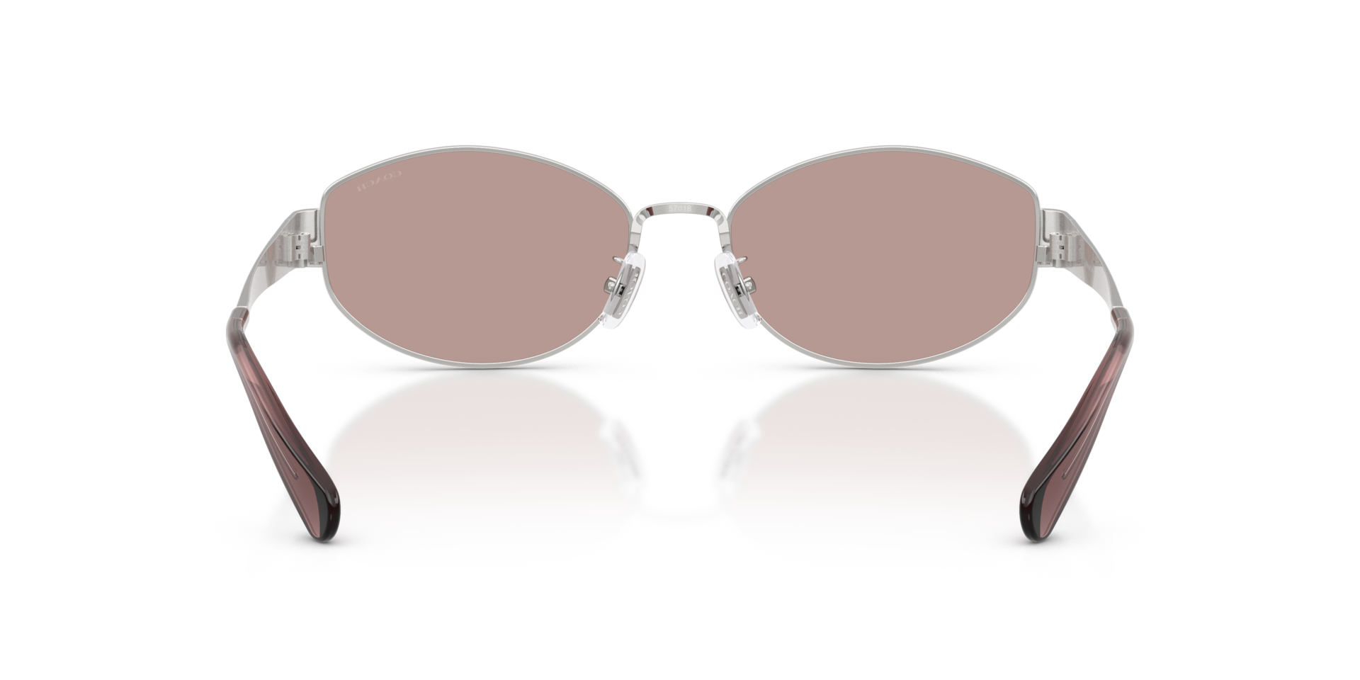 Coach HC7192D CDP44 Geometric Sunglasses - Shiny Silver