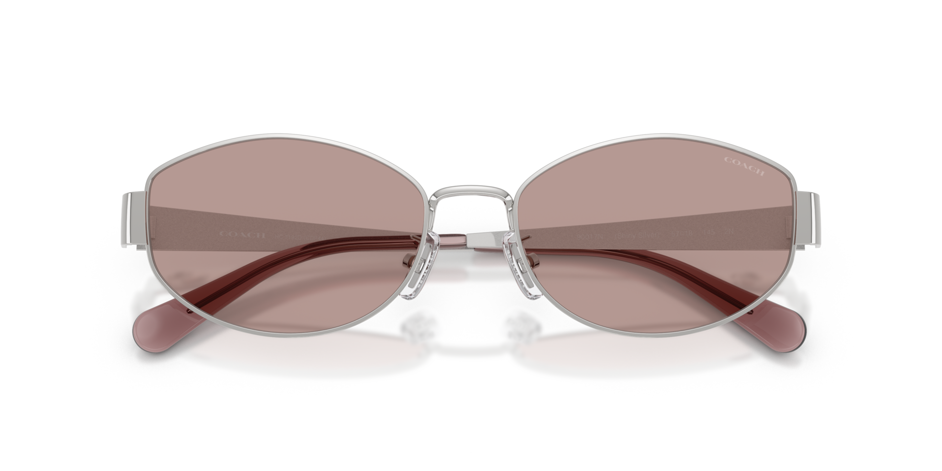 Coach HC7192D CDP44 Geometric Sunglasses - Shiny Silver