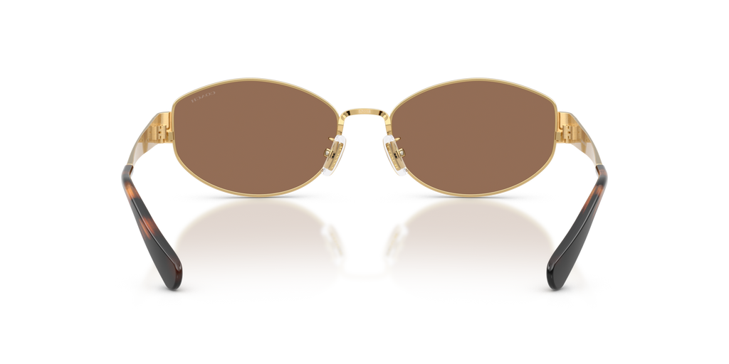 Coach HC7192D CDP44 Geometric Sunglasses - Shiny Silver