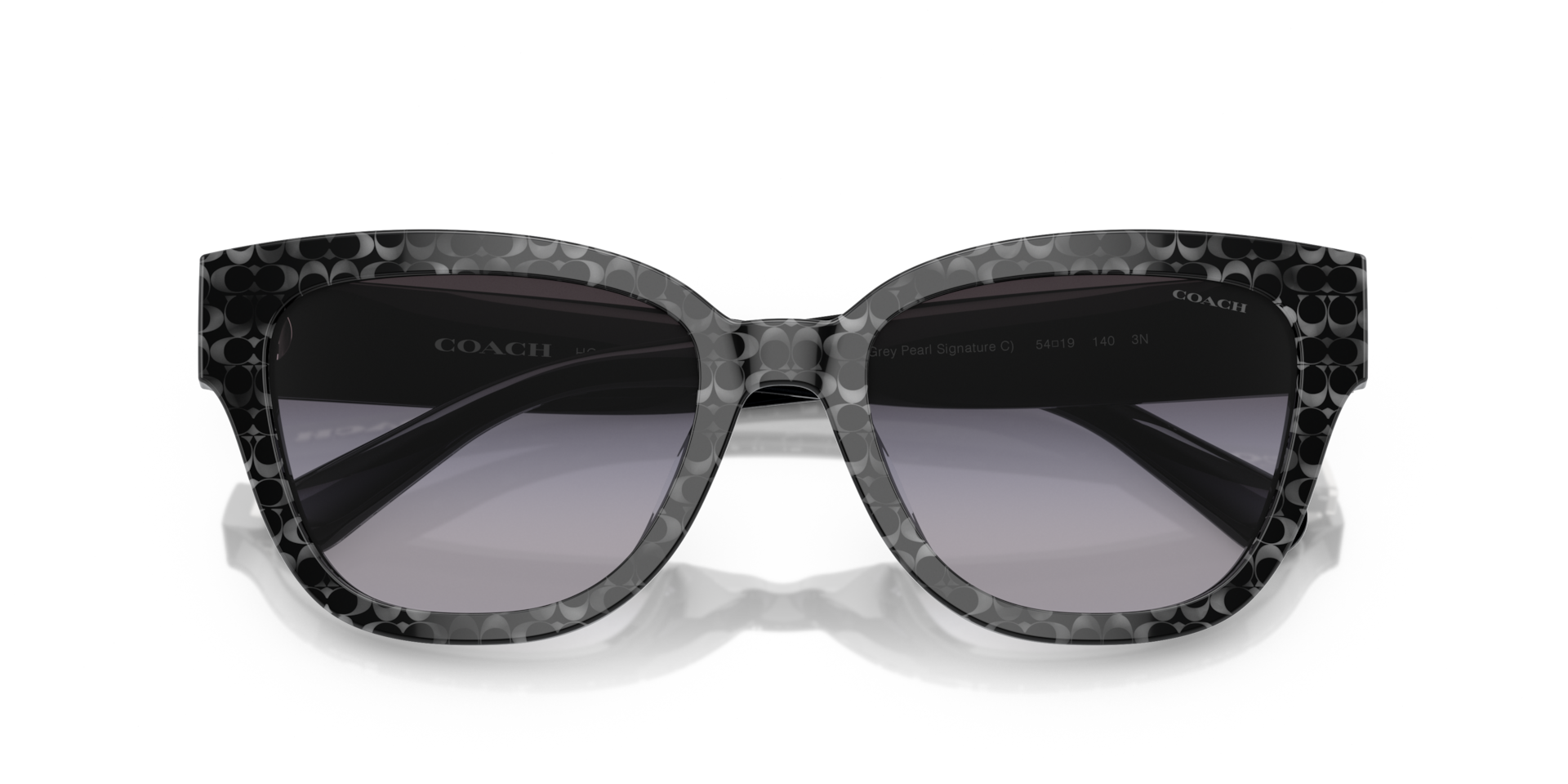 Coach HC8379U CL920 Butterfly Sunglasses - Grey Pearl Signature C