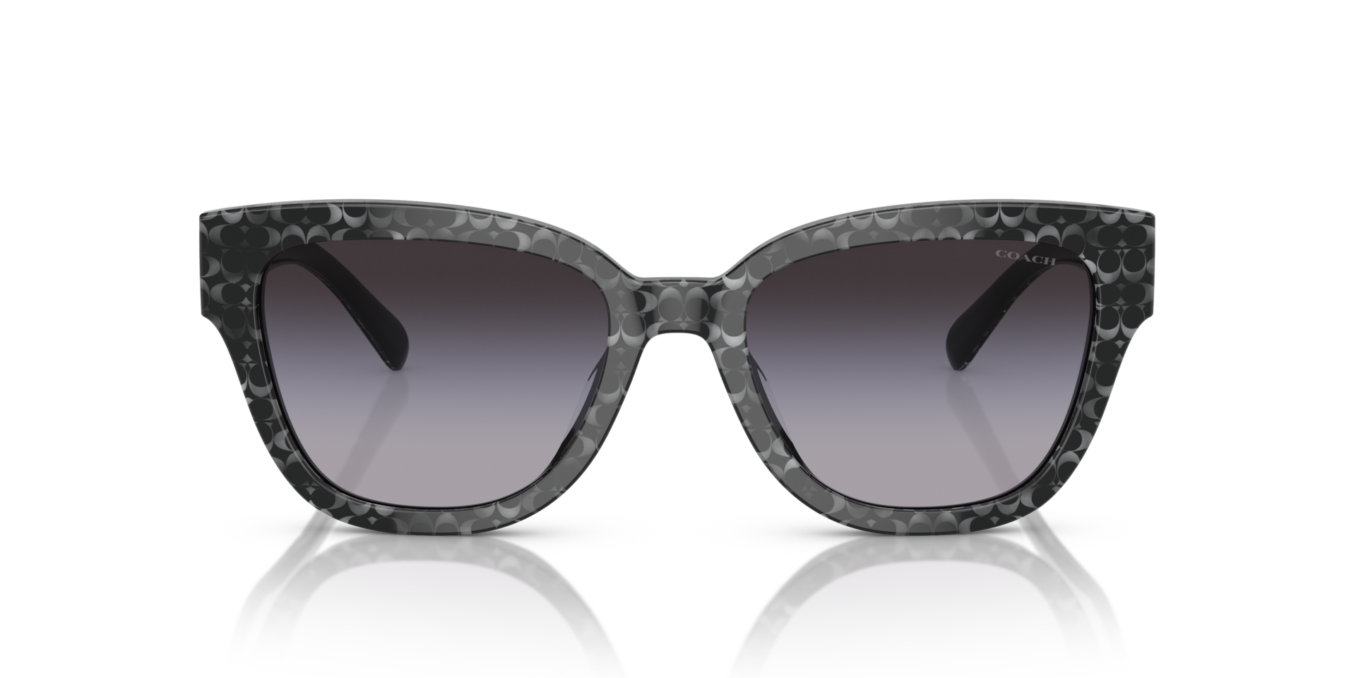 Coach HC8379U CL920 Butterfly Sunglasses - Grey Pearl Signature C