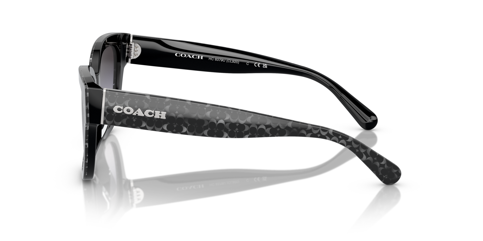 Coach HC8379U CL920 Butterfly Sunglasses - Ruby Pearl Signature C
