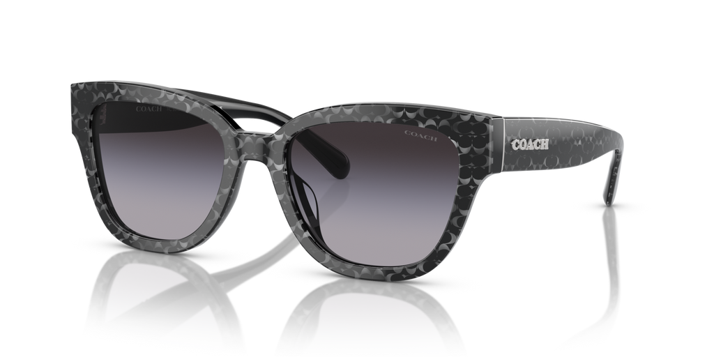 Coach HC8379U CL920 Butterfly Sunglasses - Grey Pearl Signature C