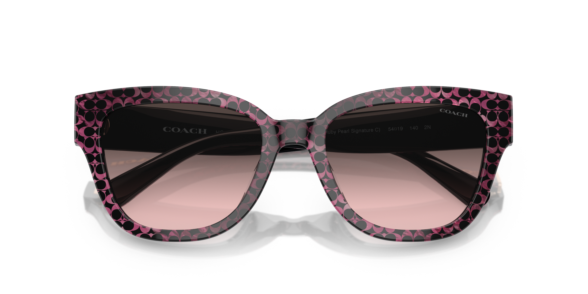 Coach HC8379U CL920 Butterfly Sunglasses - Grey Pearl Signature C