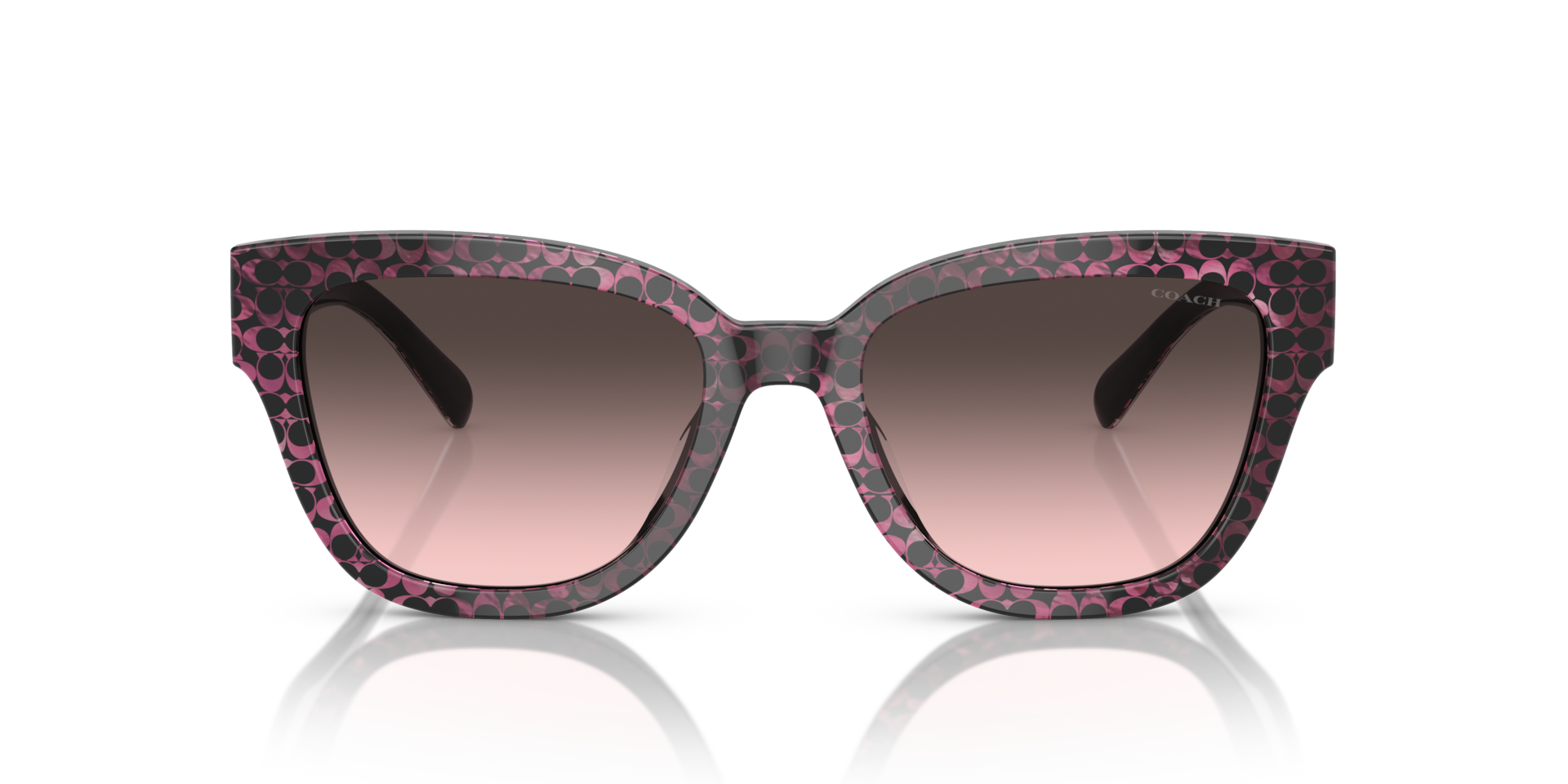 Coach HC8379U CL920 Butterfly Sunglasses - Grey Pearl Signature C