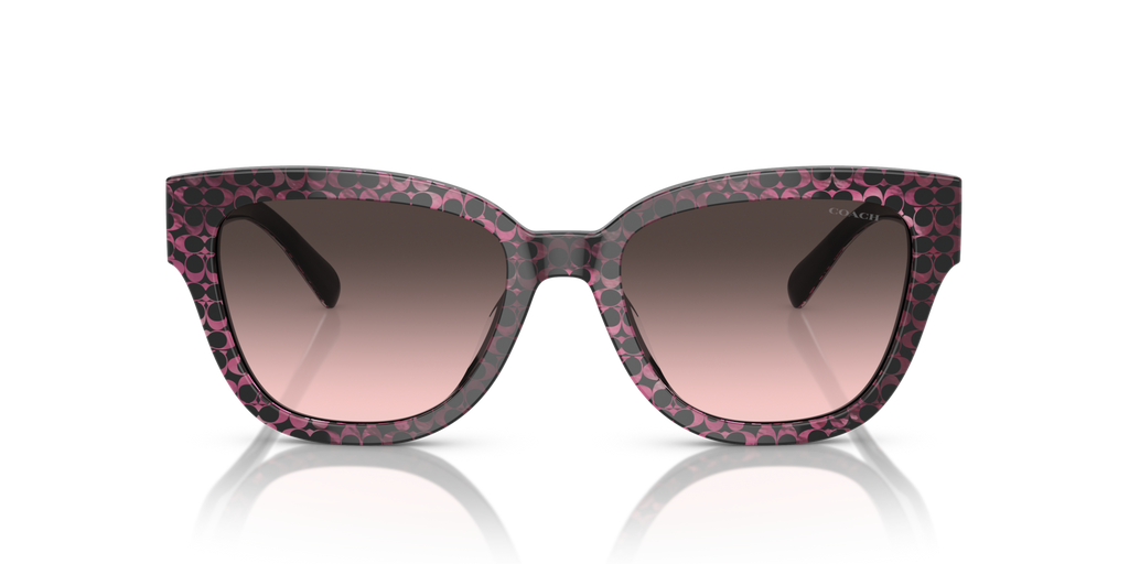 Coach HC8379U CL920 Butterfly Sunglasses - Ruby Pearl Signature C