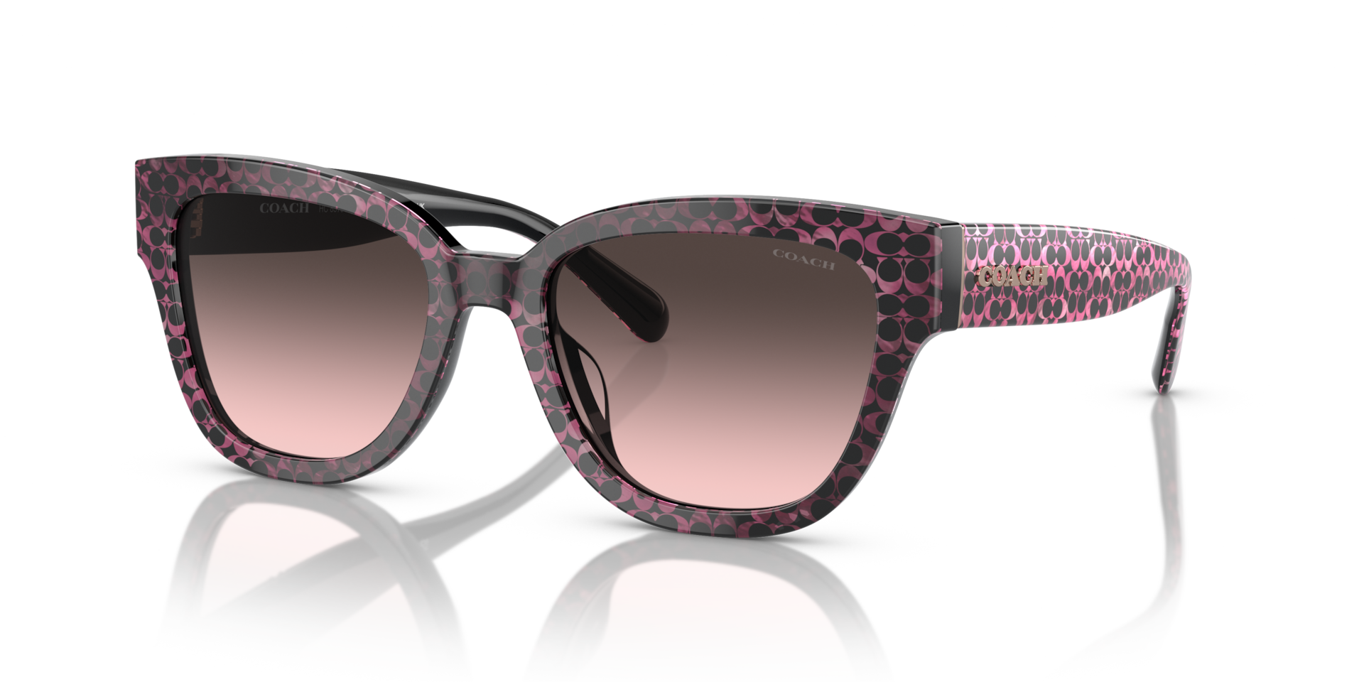 Coach HC8379U CL920 Butterfly Sunglasses - Grey Pearl Signature C