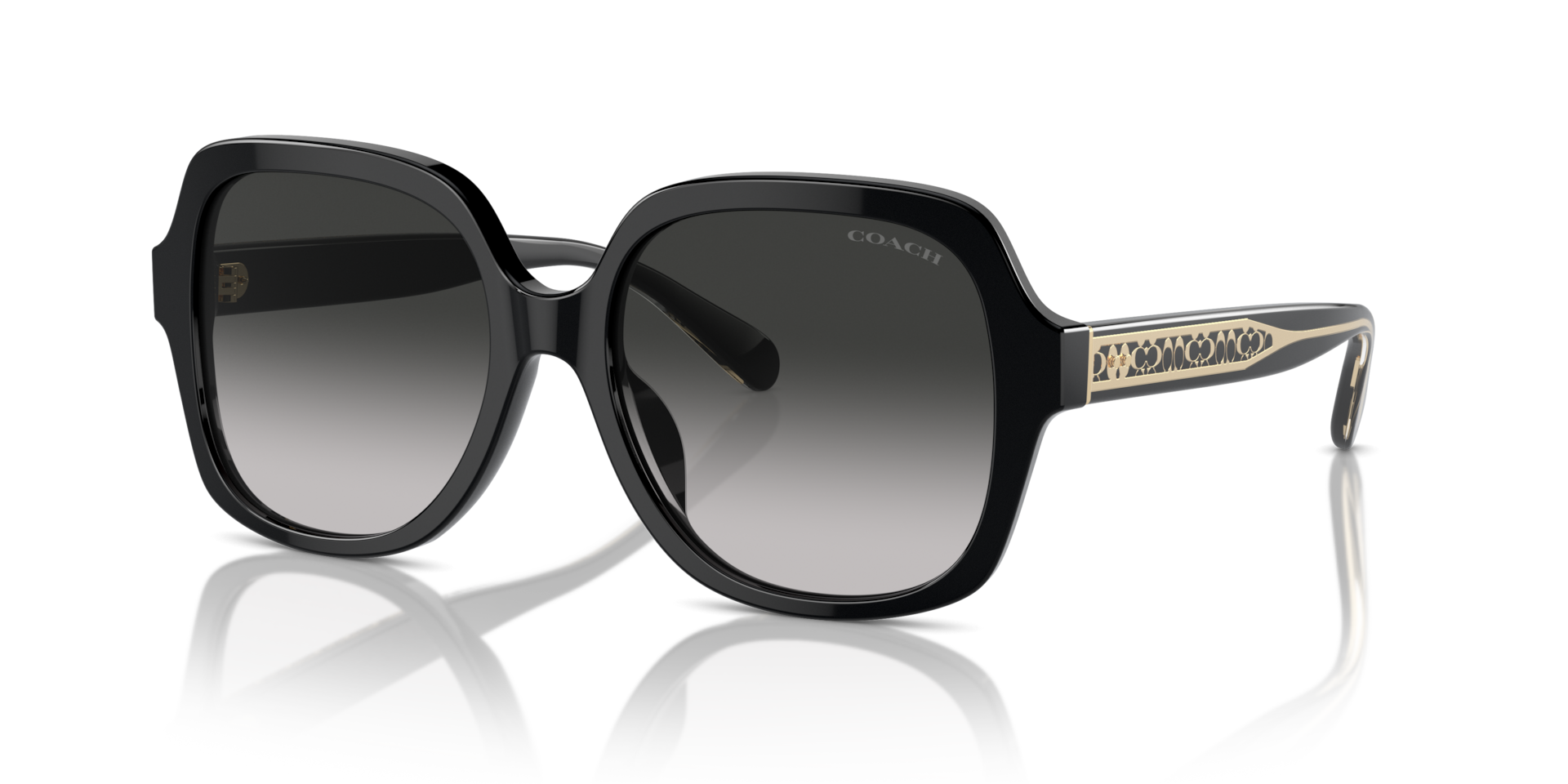 Coach HC8395U CR614 Square Sunglasses - Black