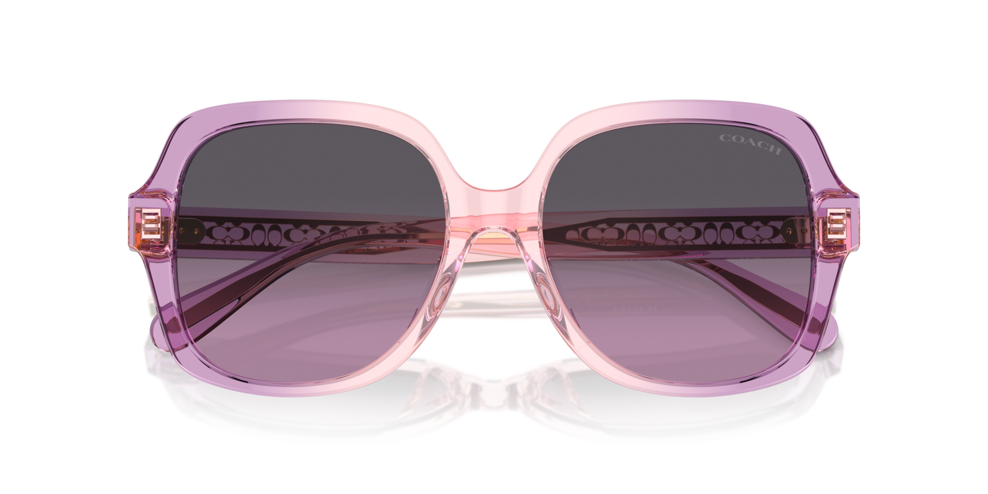 Coach HC8395U CR614 Square Sunglasses - Amethyst Pink Gradient
