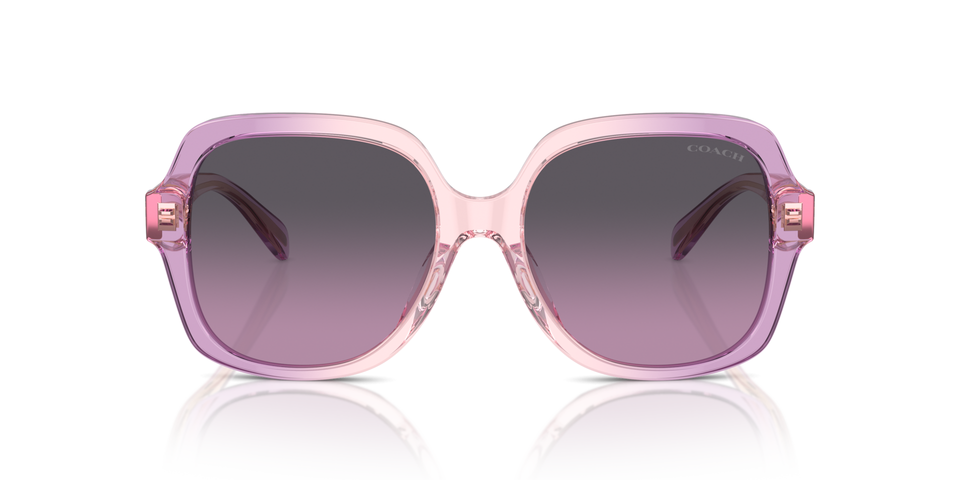 Coach HC8395U CR614 Square Sunglasses - Amethyst Pink Gradient