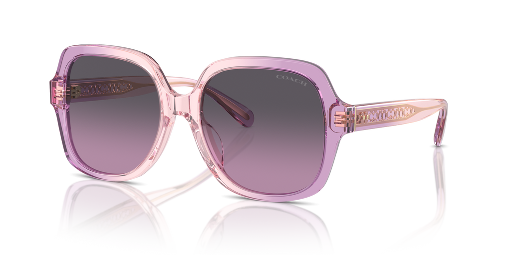 Coach HC8395U CR614 Square Sunglasses - Amethyst Pink Gradient