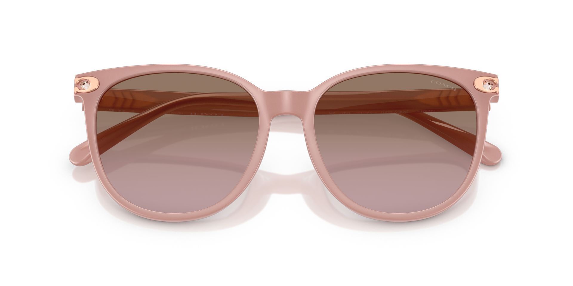 Coach HC8414BD CW428 Round Sunglasses - Milky Amber