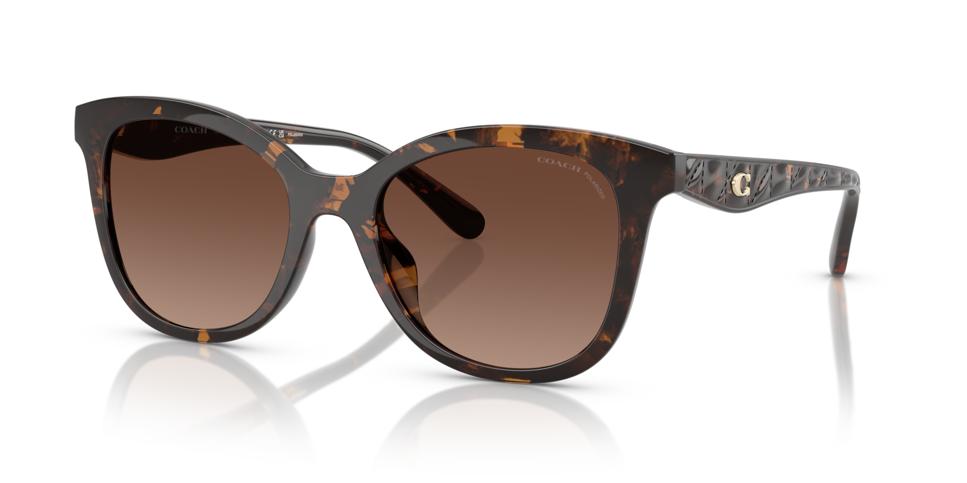 Coach HC8419U CAD25 Square Sunglasses - Dark Tortoise
