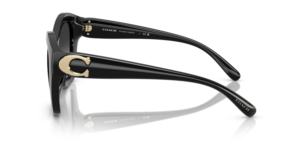 Coach HC8421U CAD31 Geometric Sunglasses - Black