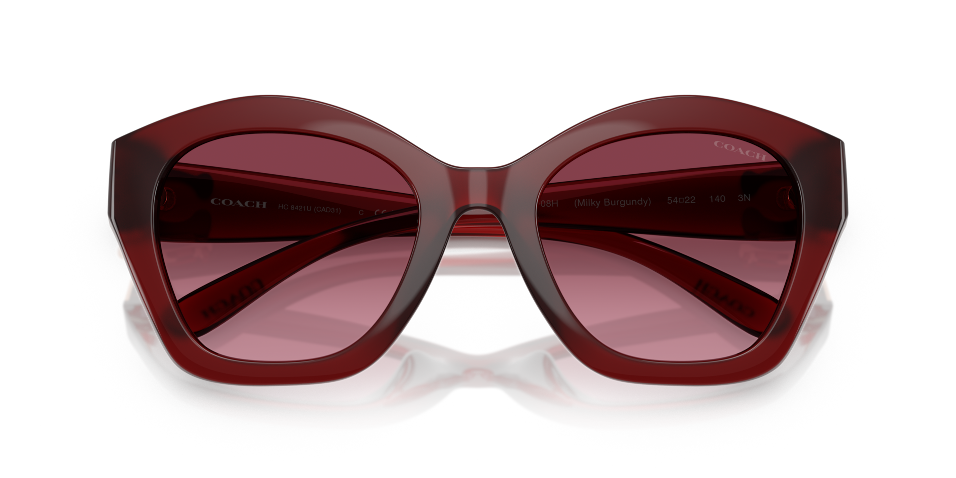 Coach HC8421U CAD31 Geometric Sunglasses - Black